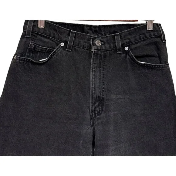 Levi's  Men's 560 Jeans Orange Tab Black Loose Fit Tapered Leg 90s USA 32 x 29 - Picture 2 of 10